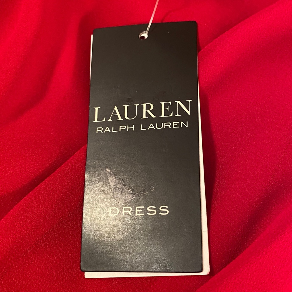 Ralph Lauren NWT Size 18 Chiffon Red Dress - Picture 3 of 3